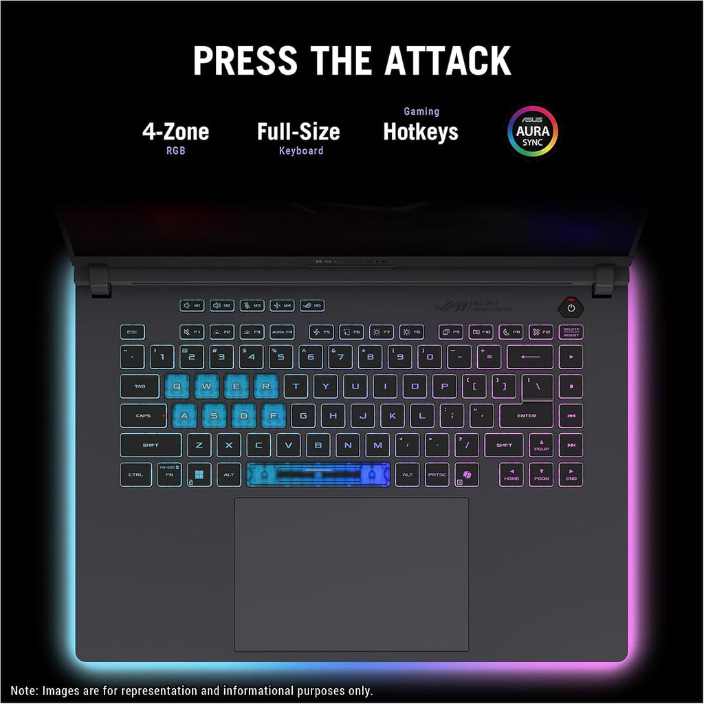 ASUS ROG Strix G16 Gaming Laptop, Intel i7-14650HX, 64 GB DDR5 RAM, 4 TB PCIe SSD, 16' FHD+ (1920x1200) Display, Nvidia G-Force RTX 5060, 4-Zone RGB Keyboard, W11 Home, Eclipse Gray