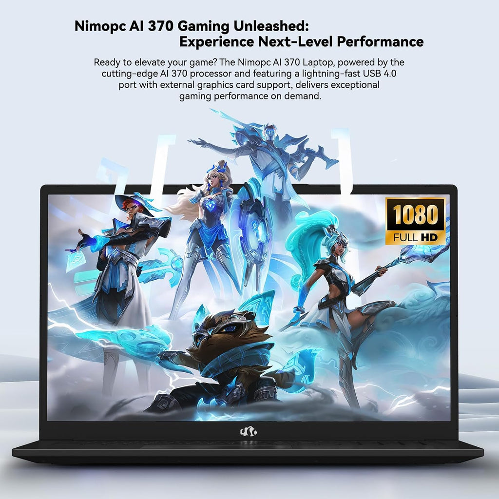 NIMO 17.3' AI Laptop AMD Ryzen AI 9 HX 370 (50 Tops NPU), Radeon 890M Graphics, 64GB DDR5 RAM 1TB PCIe SSD, 144Hz Display, 100W PD USB-C 4.0, Copilot+ Enabled Wi-Fi 6E PC for Working Business Student