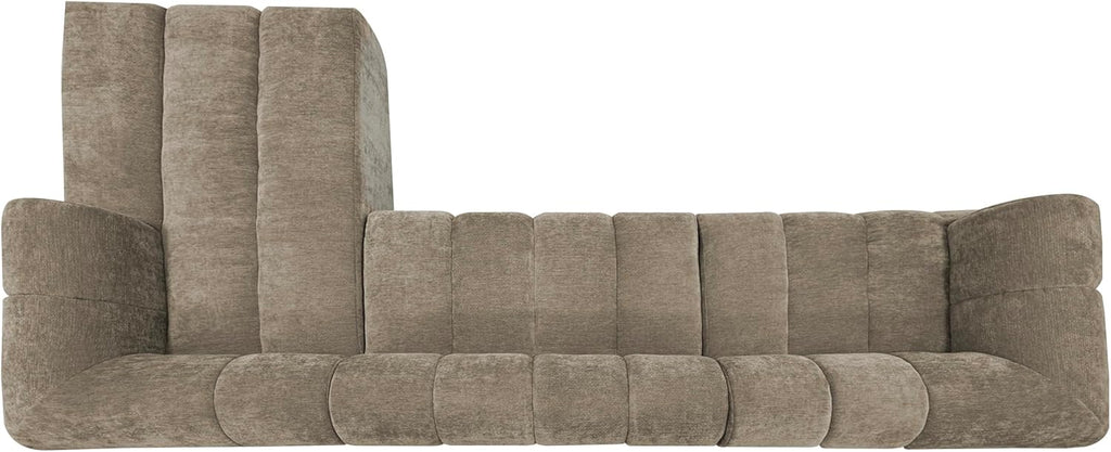 Christopher Knight Home Mania 122' Modular L-Shape Sofa Couch with Chaise Lounge, Modern Sectional Sofa Set for Living Room, Boucle Fabric Upholstered Cloud Couch with Deep Seat, Brown