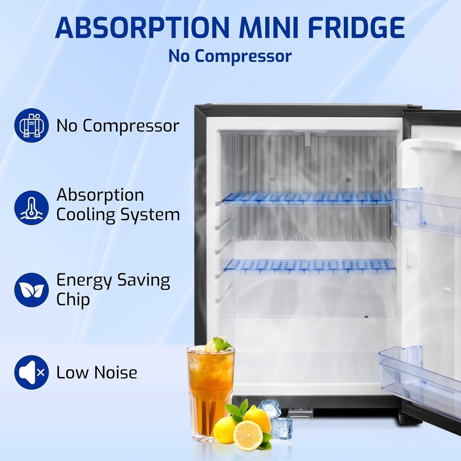 Smad 12V RV Refrigerator,1.4 Cu Ft Locking Mini Fridge, Mini Fridge with Lock, Semi Truck Refrigerator Freightliner Cascadia Drivers 12V DC/110V AC for Bedroom, RV, Truck, Office, Dorm, Black