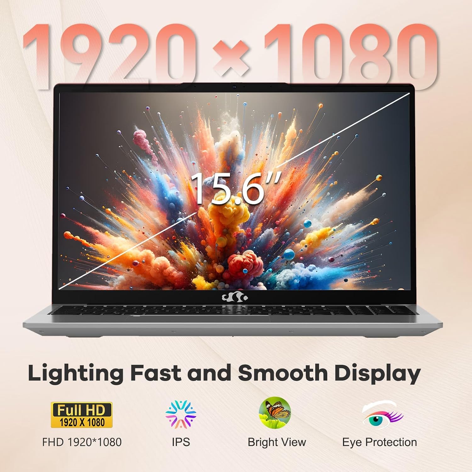 NIMO 15.6' IPS FHD-Gaming-Laptop,AMD Ryzen 5 6600H 16GB DDR5 RAM 512GB SSD (Beat i5-1335U, 6 Cores Up to 4.5GHz) AMD Radeon 660M GPU-Computer with 100W Type-C Backlit Keyboard Fingerprint