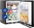Mini Fridge with lock 110V/12V Compact Refrigerator 1.4 Cu.Ft, Reversible Door, Quiet Absorption, Mini Fridge for Bedroom Office RV Camper Semi Truck