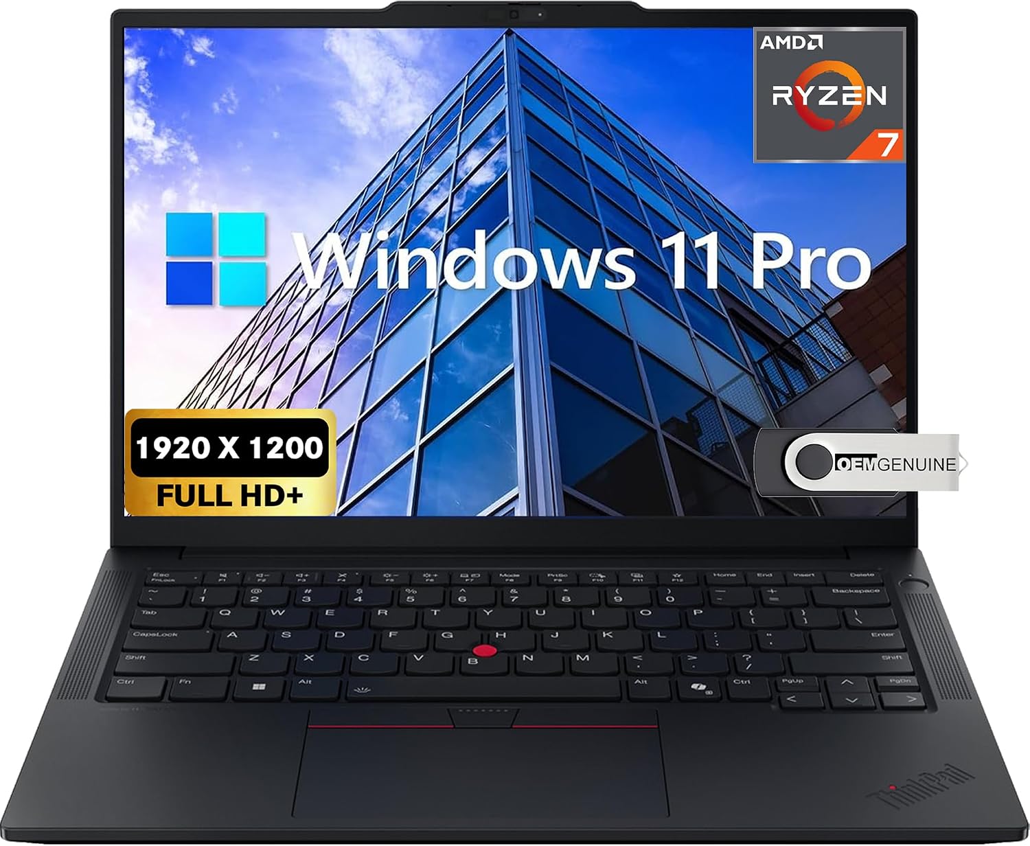 Lenovo ThinkPad E14 Gen 7 Business Laptop, 14' FHD+ Display, AMD Ryzen 7 250 (Beat i7-1255U), 64GB RAM, 2TB SSD, Backlit Keyboard, HDMI, RJ45, Wi-Fi 6E, Windows 11 Pro, Black