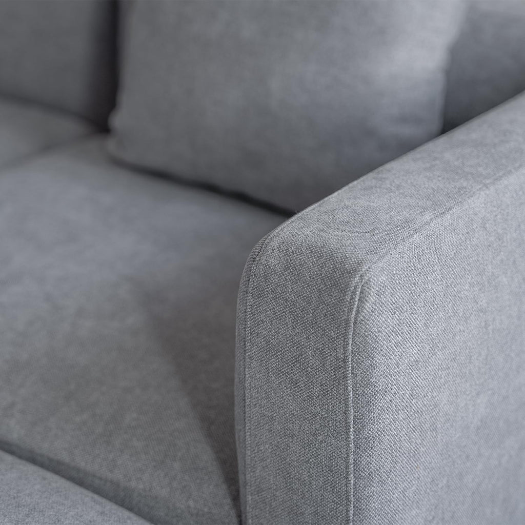 Acanva Luxury L-Shaped Upholstery Convertible Modular Sectional Sofa, Contemporary Reversible Couch with Chaise Lounge for Living Room, Apartment, Linen-Like Grey