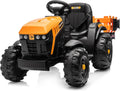 Hikiddo Licensed JCB 24V Electric Ride on Trator for Big Kids 3-8 with Trailer, Remote Control, 400W Motors - Yellow