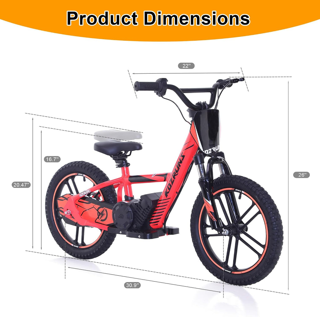 High Performance Electric Dirt Bike for Kids, 500W Motor, 3 Speed up to 15.5MPH, 24V 5AH Removable Lithium-Ion Battery, 13.6 Miles Max Range, Manual Rear Disc Brakes, Electric Motorcycle for Ages 5-10
