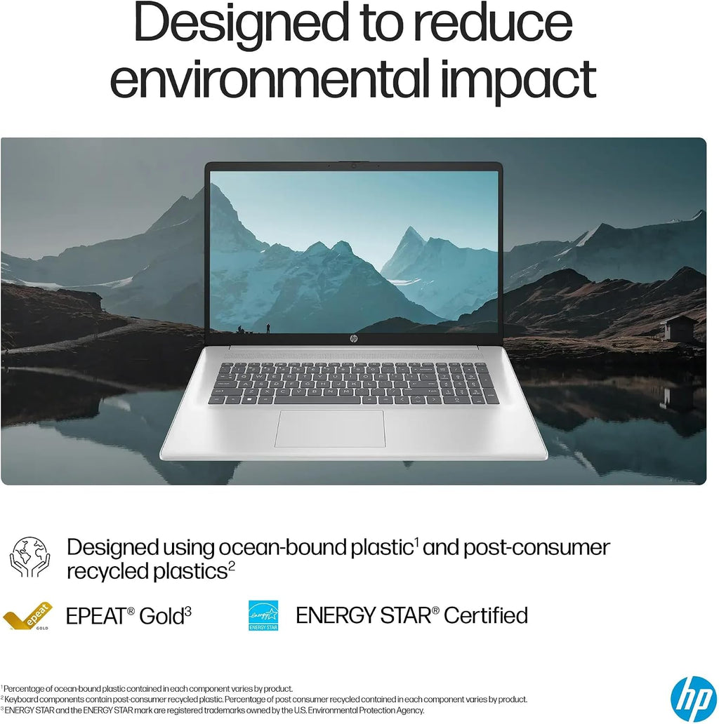 HP 17 Laptop (17.3' FHD Anti-glare, AMD 6-Core Ryzen 5 5500U, 16GB RAM, 512GB SSD, Narrow Bezel) Home & Business, Long Battery Life, Webcam, Wi-Fi, Numpad, Fast Charge, IST Hub, Win 11 Pro, Silver