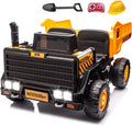 Kidsera 24V Ride On Dump Truck, 24 inch-2 Seater Ride On Car for Kids w/Remote Control 4WD/2WD Up to 5 Mph, 24v Ride on Toys for Big Kids w/Electric Dump Bed Extra Shovel Traffic Cones (Yellow)