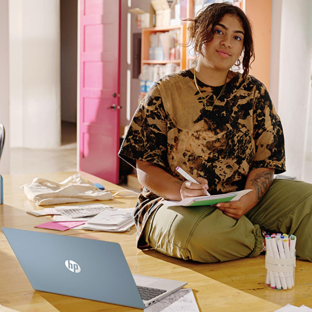 HP 15 AI-Powered Copilot Laptop, 15.6' FHD Touchscreen, 8-Cores Intel Core i3-N305 Processor, 32GB RAM, 1TB PCIe SSD, HDMI, HD Camera, Numeric Keypad, Wi-Fi 6, Windows 11 Home, Blue