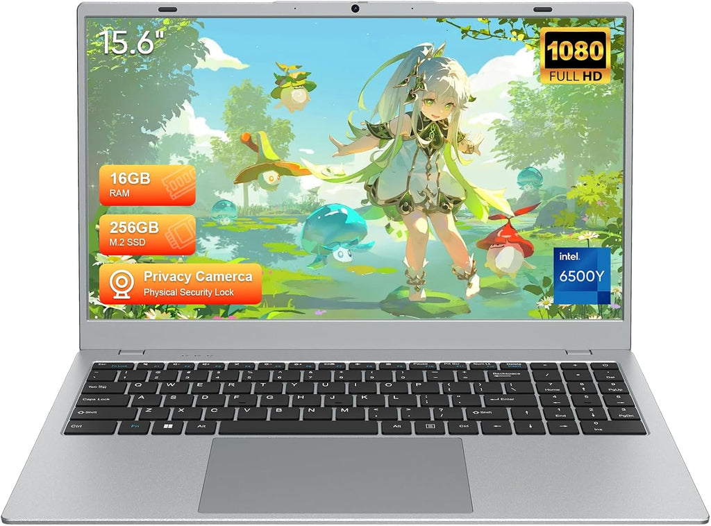 15.6' Full HD Laptop with 16GB RAM 256GB SSD,Laptop Computer, Dual-core 6500Y Processor Up to 3.4GHz,WiFi5,USB-C, Poratable Business and Student Laptops,Sliver