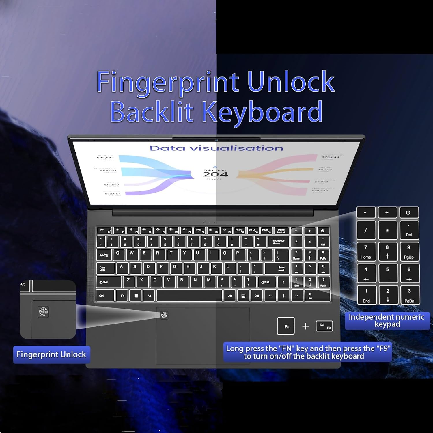 15.6 Inch Gaming Laptop - AMD Ryzen 7 5825U Processor (8C/16T,2.0-4.5GHz),AMD Radeon Graphics,16GB DDR4 RAM 1TB NVMe SSD Laptop Computer with Backlit KB,Fingerprint Reader,Webcam Switch (16GB | 1TB)