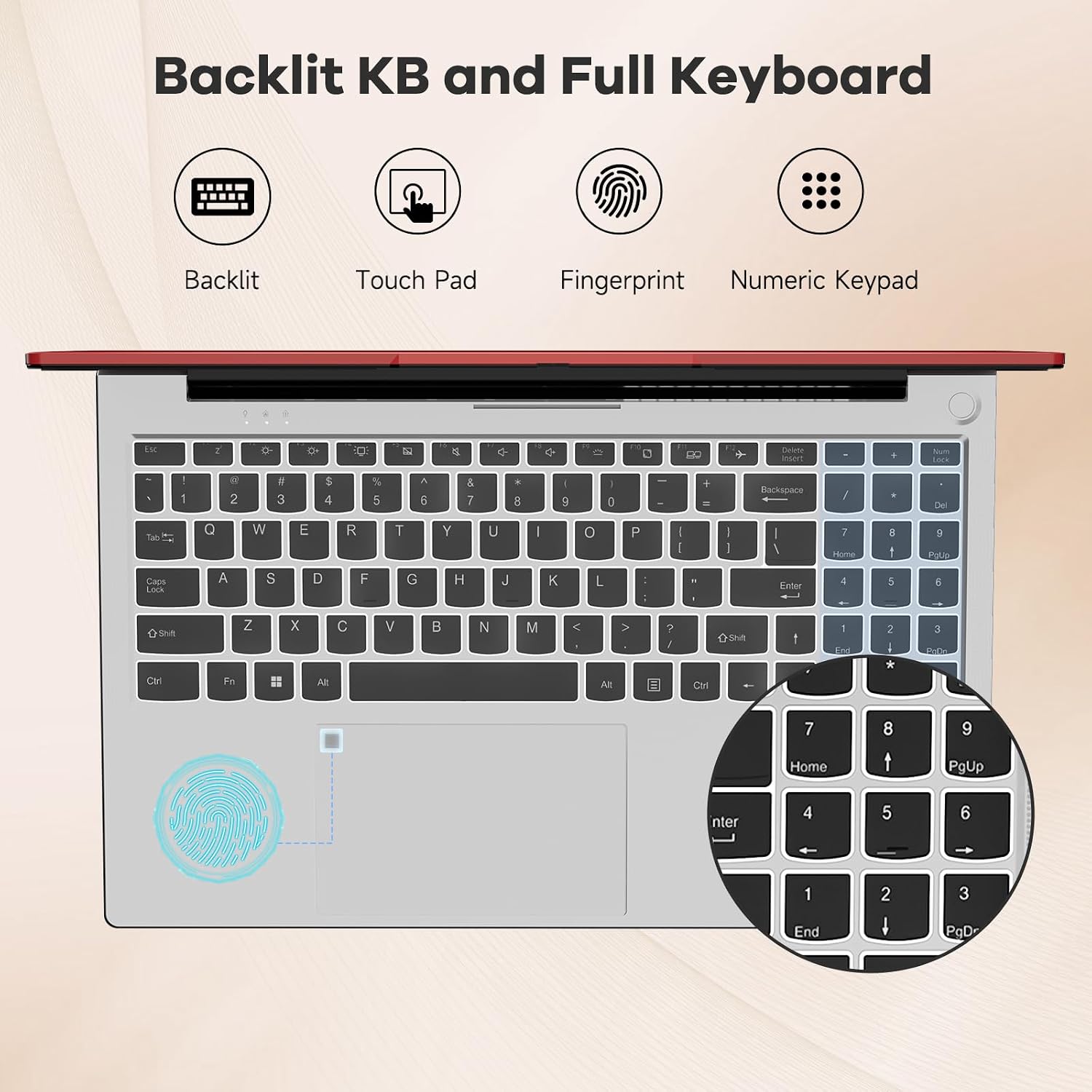 NIMO 15.6 FHD-Laptop,6-Cores AMD Ryzen 5 6600H 660M 6nm GPU, 16GB DDR5 1TB SSD (Beat i5-12450H) IPS 100W Type-C Gaming Business Laptops-Computer with Fingerprint Backlit Keyboard WiFi5 Win 11