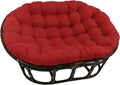 Blazing Needles Solid Microsuede Double Papasan Chair Cushion, 48' x 6' x 65', Cardinal Red