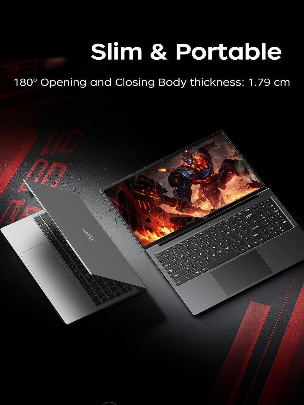 Light Gaming Laptop with AMD Ryzen7 7730U Processor（Up to 4.5GHz,8C/16T),16GB DDR4 RAM 512GB SSD, AMD Radeon Graphics,WiFi 6,15.6 inch IPS Display,Webcam, Windows 11 Laptop Computer for Video Editing