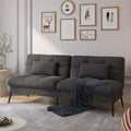 COMHOMA Convertible Sofa Bed,72″Fabric Couch with Adjustable Backrest,Loveseat Recliner Sleeper Living Room Furniture futon Set (Black)