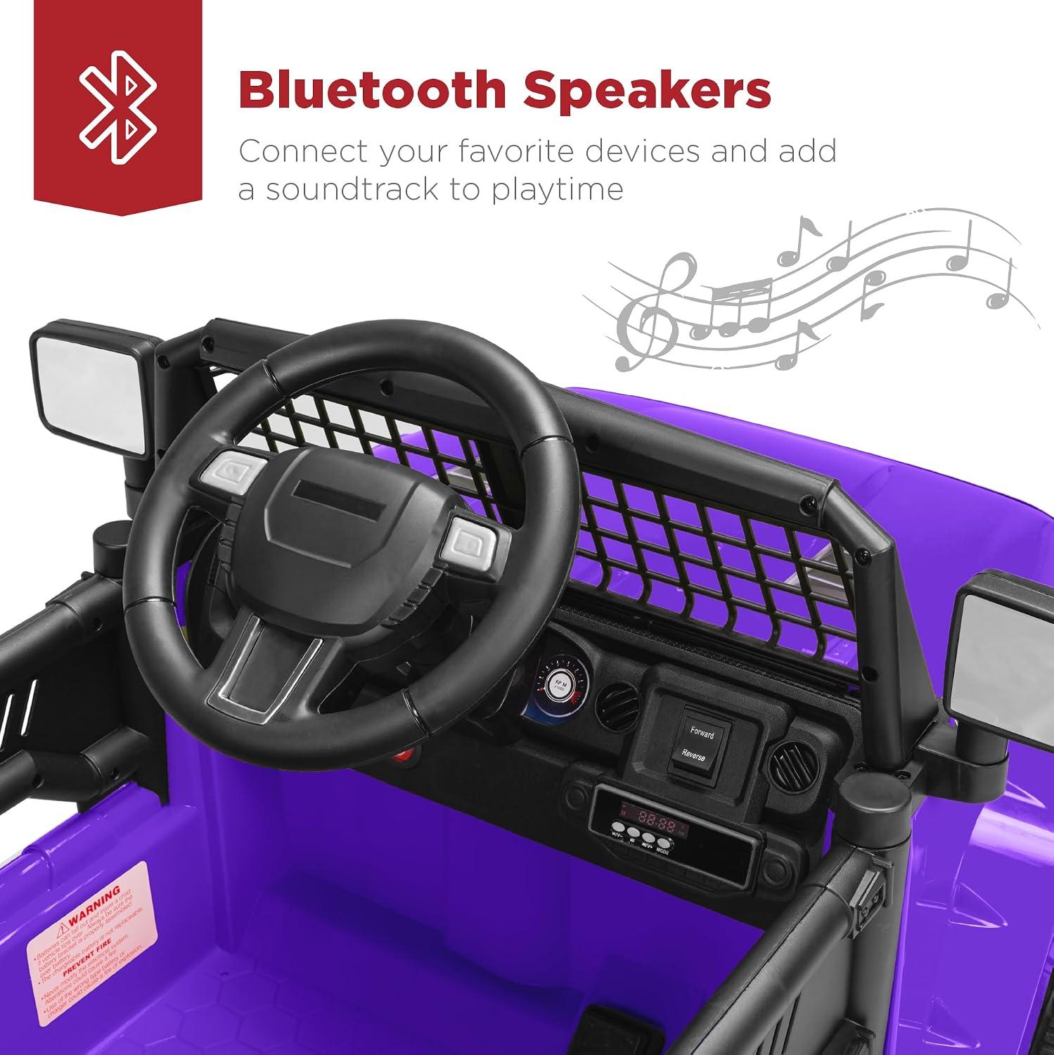 Best Choice Products 12V Kids Electric Vehicle Toy Ride On Car with Parent Remote Control for Toddlers, Seat Harness, 61 lbs Weight Capacity, Locking Doors, Spring Suspension, Bluetooth - Purple