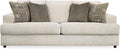 Signature Design by Ashley Soletren Contemporary Chenille Sofa with 4 Accent Pillows, Off-White