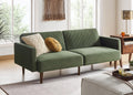mopio 76.4' Futon Sofa Bed, Couch, Loveseat, Sleeper Sofa, Mid Century Modern Futon Couch, Sofa Cama, Couches for Living Room (Olive Green Premium Velvet)