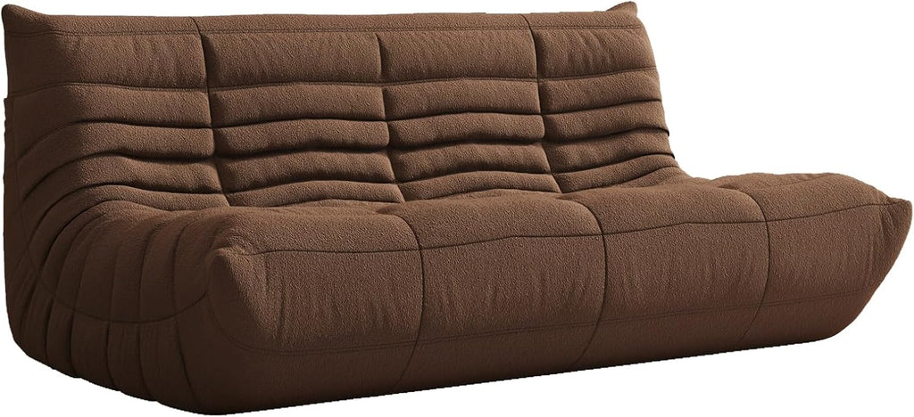 Big Bean Bag Chairs for Adults, 3 Seater Large Bean Bag Chair Sofa, Fireside Chair Lazy Sofa Chair with High Density Comfortable Foam, Modern Bean Bag for Living Room, Bedroom, Office (Coffee)