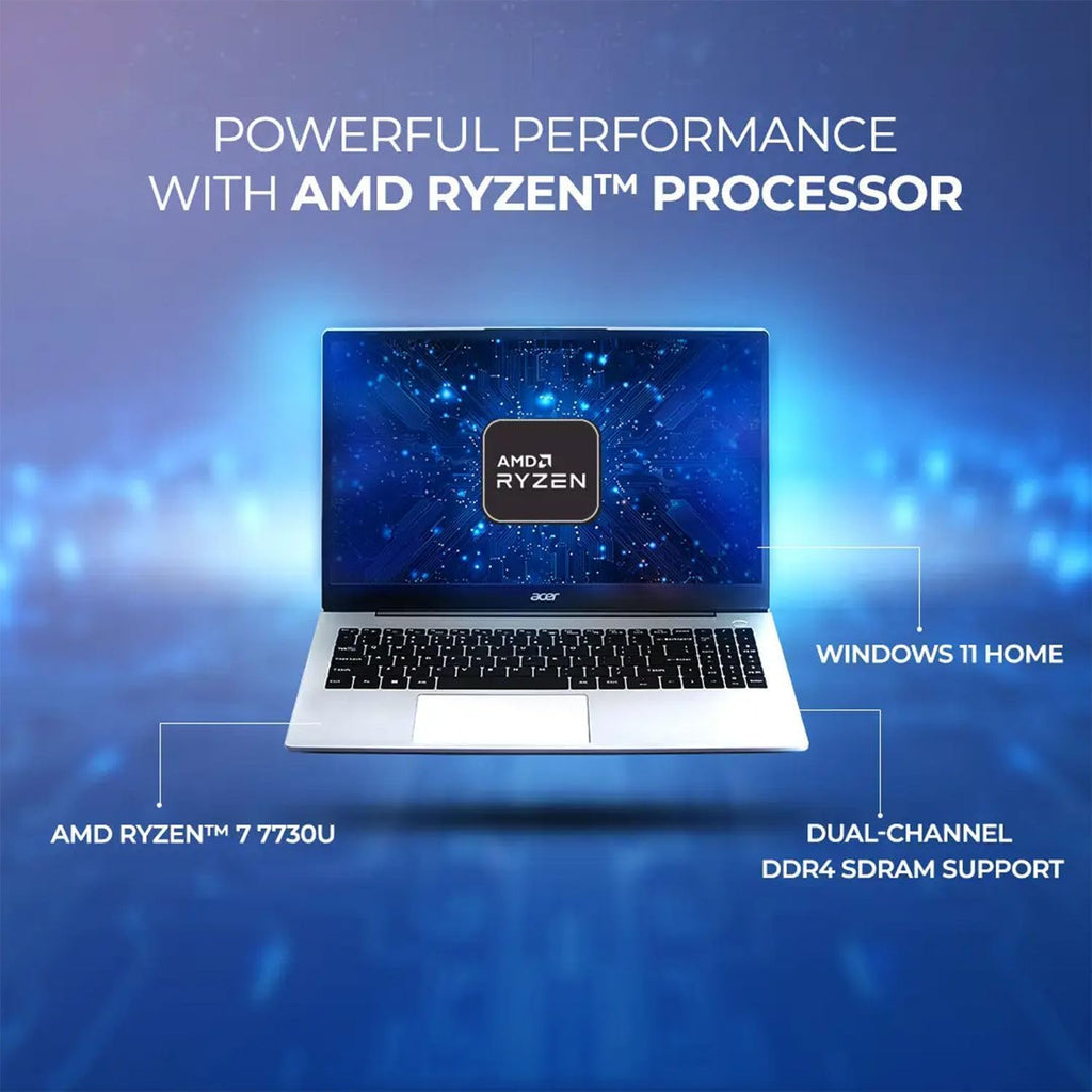 Acer Aspire 3 Premium Business Laptop Computer with Backlit Keyboard - AMD Ryzen 7 7730U CPU - 32GB RAM - 1TB SSD - 15.6' FHD Display - Windows 11 Pro with Office 365 for The Web - w/o Mouse