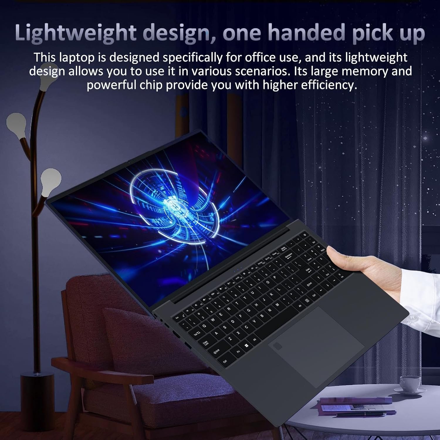 16' IPS FHD Laptop Computer, 16GB RAM 512GB SSD AMD Ryzen 5 3500U(4C/8T,2.0-3.7GHz) Radeon Vega 8 Student-Laptops with 2MP Webcam Fingerprint Backlit Keyboard Numpad for Office Home Study - Grey