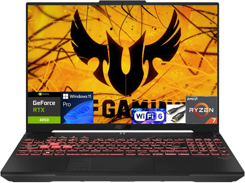 ASUS TUF Gaming A16 Laptop: AMD Ryzen 7 7445HS, 16' Full HD+ 145Hz Display, NVIDIA GeForce RTX 4050, 32GB DDR5 RAM, 1TB SSD, Backlit Keyboard, Windows 11 Pro
