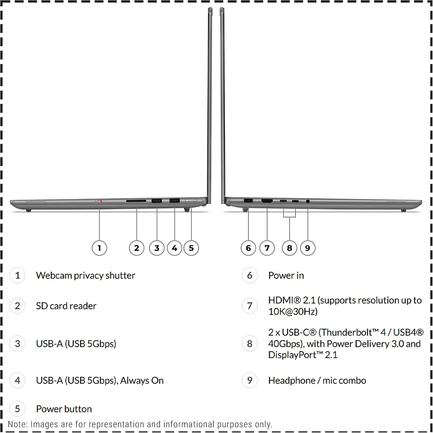 Lenovo Yoga Pro 9i Laptop, Intel Ultra 9-285H, 32 GB LPDDR5x RAM, 4 TB PCIe SSD, 16' 2.8K (2880x1800) OLED Touchscreen, Nvidia G-Force RTX 5050, Backlit Keyboard, W11 Pro, Luna Grey