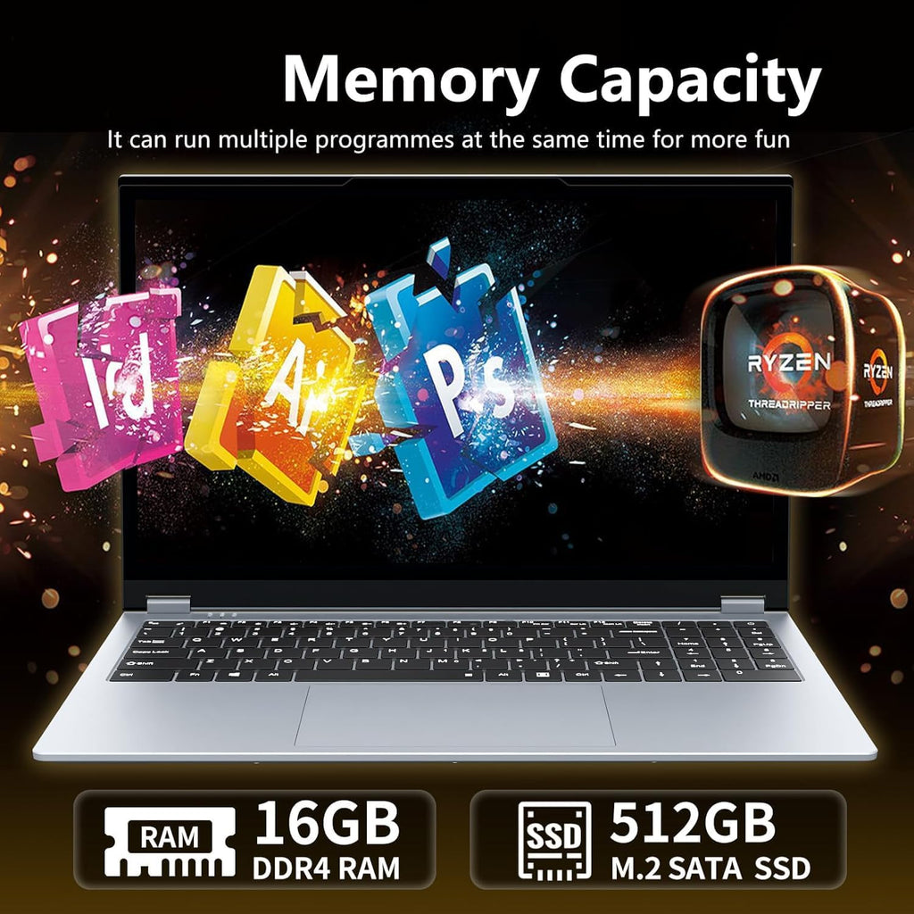 DUNHOO 15.6 Inch 2 in 1 Laptop, Touchscreen Convertible Laptop with Ryzen 3-3200U(up to 3.5GHz),16GB RAM 512GB SSD, 360° Rotating Touch Screen Laptop Computer, WIFI5 BT5.1 Backlit Keyboard