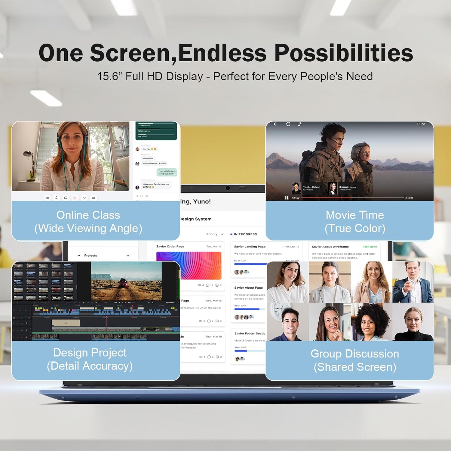 15.6-Laptop AMD Ryzen 5 (Up to 3.7GHz), 16GB RAM 512GB SSD, FHD Display, Radeon Vega 8 Graphics, 65W Fast Charging, USB3 & Type-C, BT5.0 HD Camera, Win 11 Notebook for Students, Business, Home Office