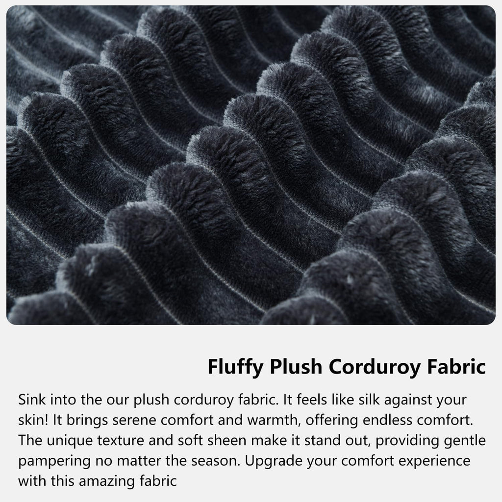 108' Cloud Couch Modular Sectional Sofa for Living Room,L Shaped Boneless Couch with Deep Seat Chaise,No Assembly Required Foam Sleeper Sofa for Apartments,Plush Corduroy Fabric, Dark Gray