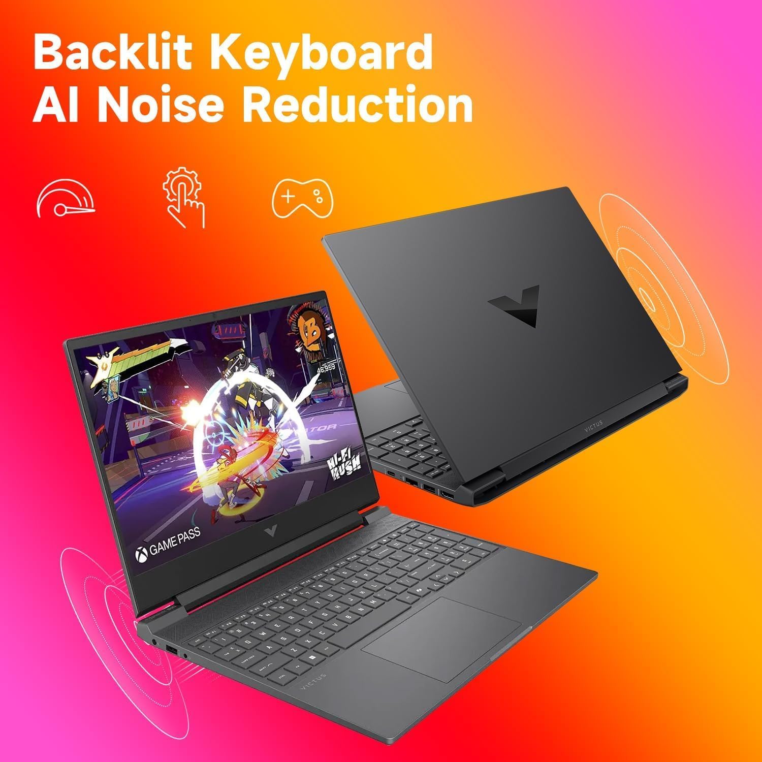 HP Victus 15.6' FHD Gaming Laptop, AMD Ryzen 7 7445HS Processor, GeForce RTX 4050, 16GB RAM 1TB SSD, Backlit Keyboard, Bluetooth, Wi-Fi 6, Webcam, Windows 11 Home, Black