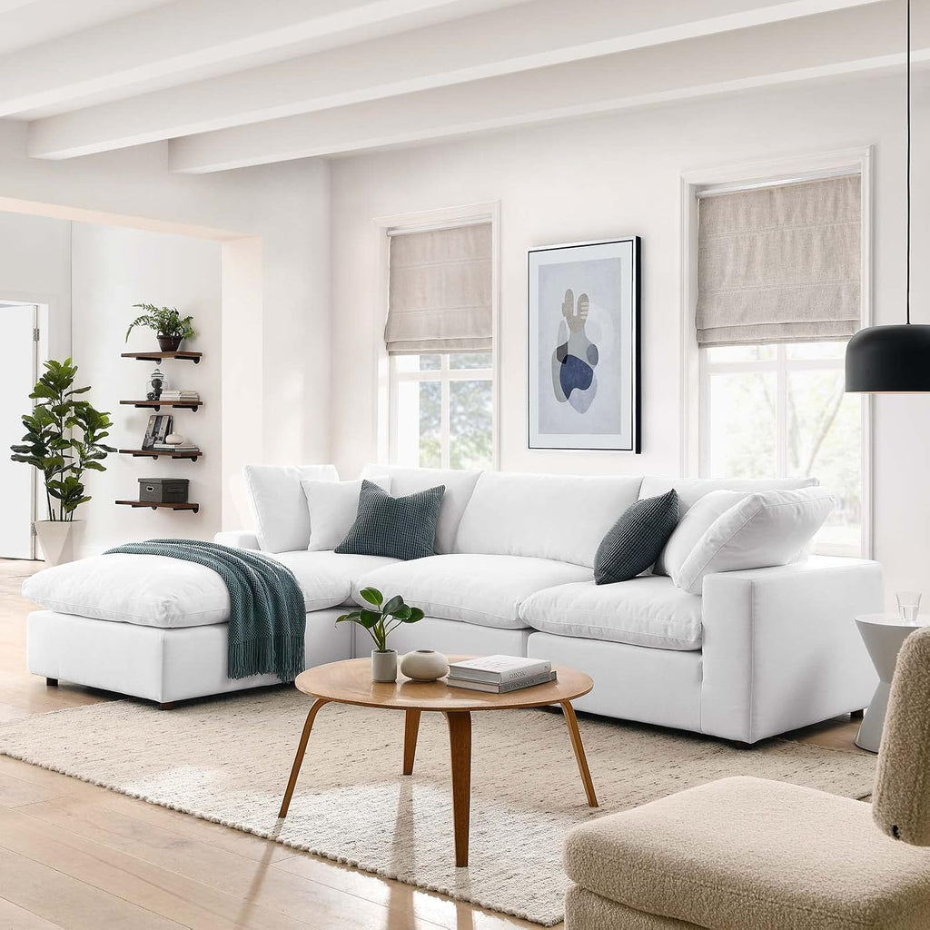 Modway Commix Down-Filled Overstuffed Upholstered 4-Piece Sectional Sofa