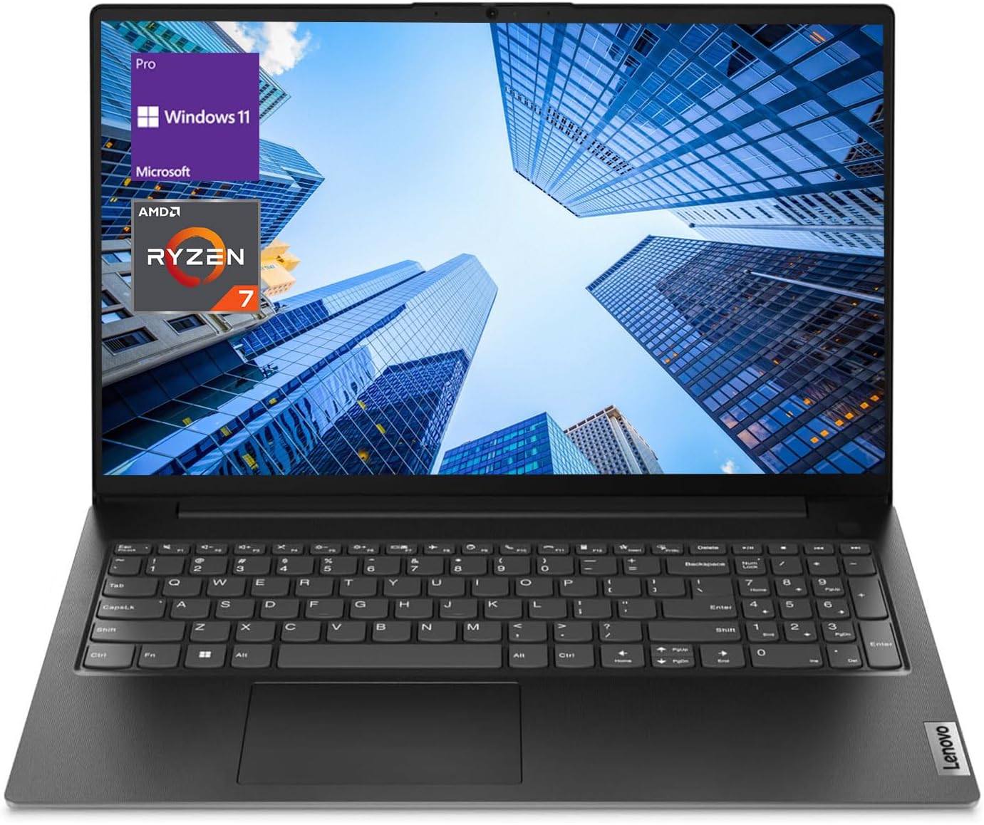 Lenovo V-Series V15 Business Laptop, 15.6' FHD Display, AMD Ryzen 7 7730U, 16GB RAM, 512GB SSD, Numeric Keypad, HDMI, RJ45, Webcam, Wi-Fi 6, Windows 11 Pro, Grey (Renewed)