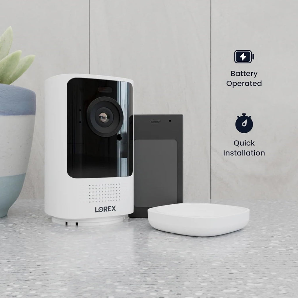Lorex 4K Battery-Operated Wi-Fi Spotlight Camera | Black | 2-Way Talk | Color Night Vision | Person & Vehicle Detection | Siren | MicroSD Not Included | Cloud-Enabled | IP65 Weatherproof