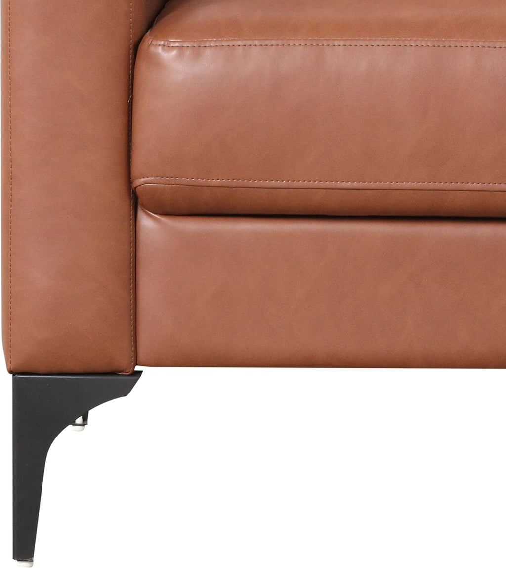 Serta Triton 55.5' Loveseat, Transitional Modern, Dreamcoil Comfort, Metal Legs, Vegan Leather, Brown