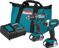 Makita CT225SYX-R 18V LXT Brushed Lithium-Ion 1/2 in. Cordless Drill Driver/1/4 in. Impact Driver Combo Kit with 2 Batteries (1.5 Ah) (Renewed)