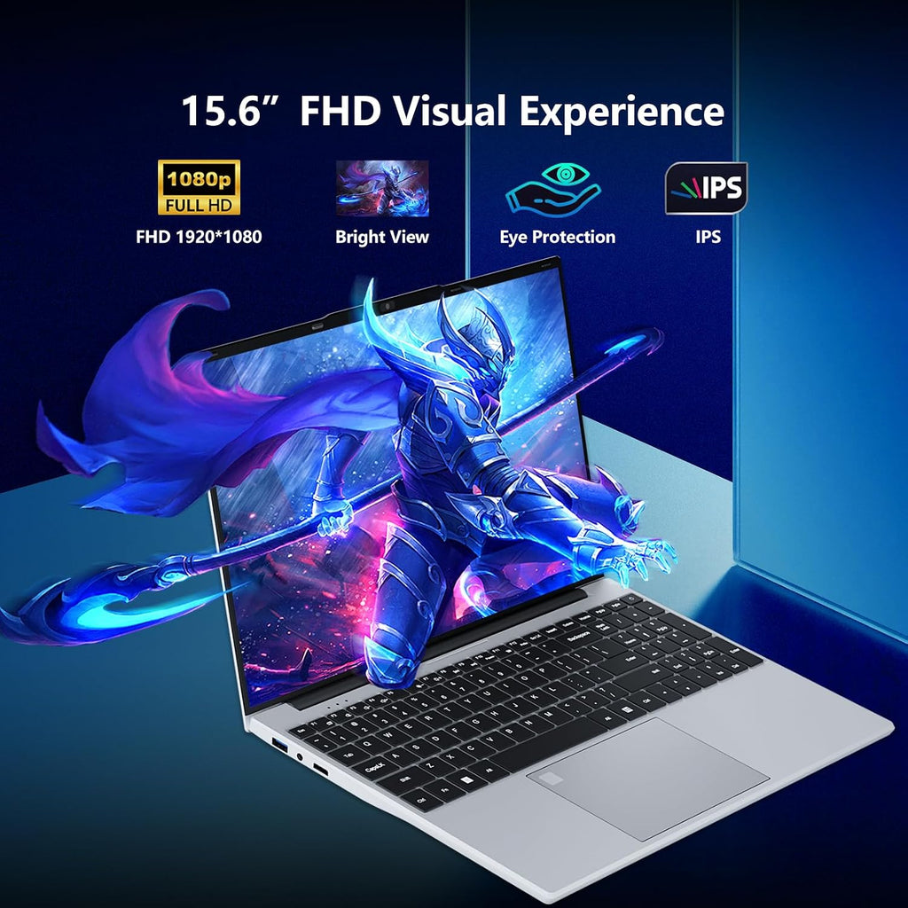 AVENKA Gaming Laptop,15.6 inch Laptop Computer, Laptops Celeron N5095 Processor, 16GB 512GB SSD FHD 1920 * 1080 Display 180 Angle Opening Fingerprint Unlock Backlit Keyboard Mini-HDMI