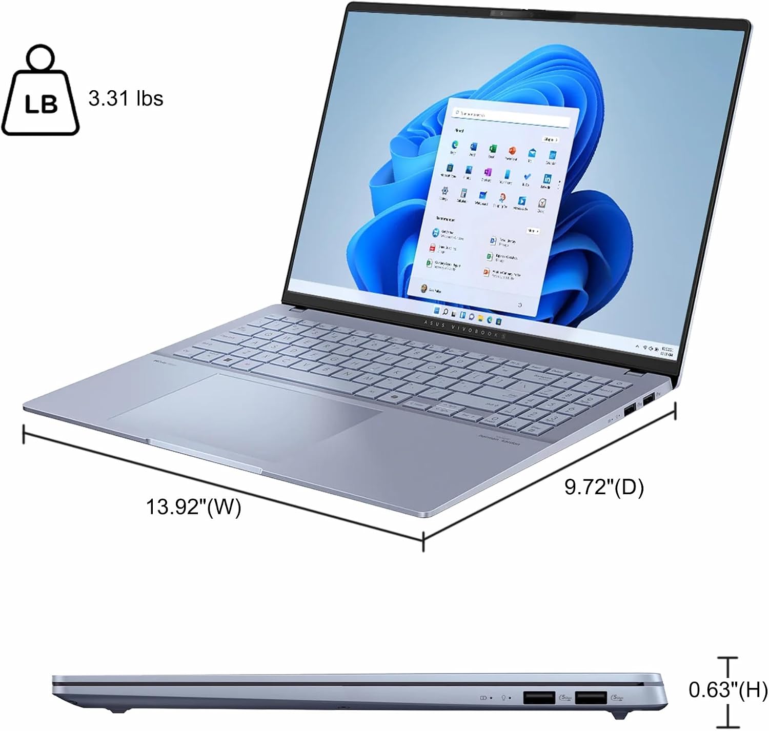 ASUS Vivobook S16 AI PC Laptop 16' 2.8k OLED 120Hz (600nits HDR, 100% DCI-P3) Intel 16-core Ultra 9 285H 32GB DDR5 2TB SSD Backlit for Creator Business Professional Work Win11 ICP Hub w/Copilot+ AI