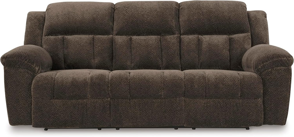 Signature Design by Ashley Frohn Modern Manual Reclining Sofa, Dark Brown