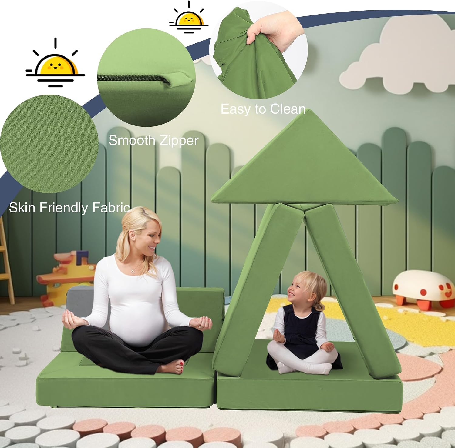 Edbuosy 22Pcs Modular Kids Play Couch - Kids Couch for Playroom Bedroom Living Rooms Toddler Sofa for Inspiring Child Creativity，Children Convertible Foam Sofa