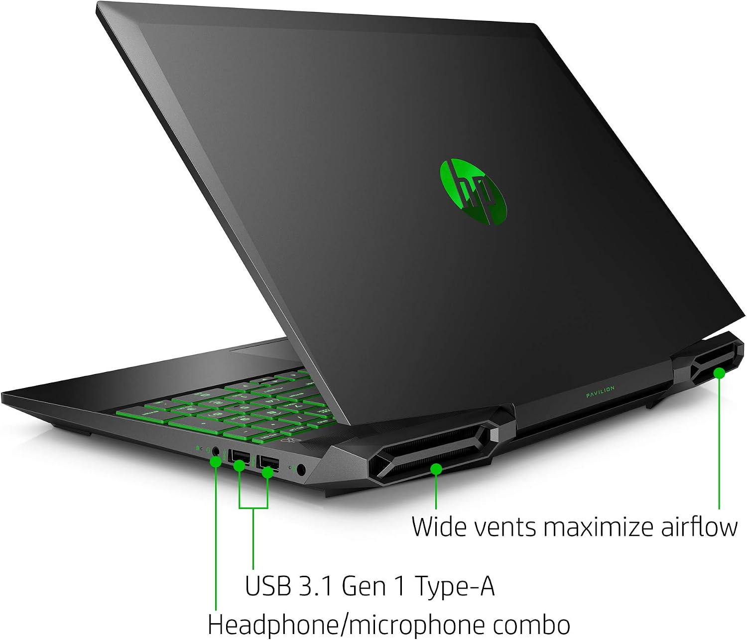 HP Pavilion Gaming 15.6-Inch Laptop, Intel Core i5-9300H, NVIDIA GeForce GTX 1650, 12GB RAM, 256GB SSD, Windows 10 (15-dk0041nr, Black)