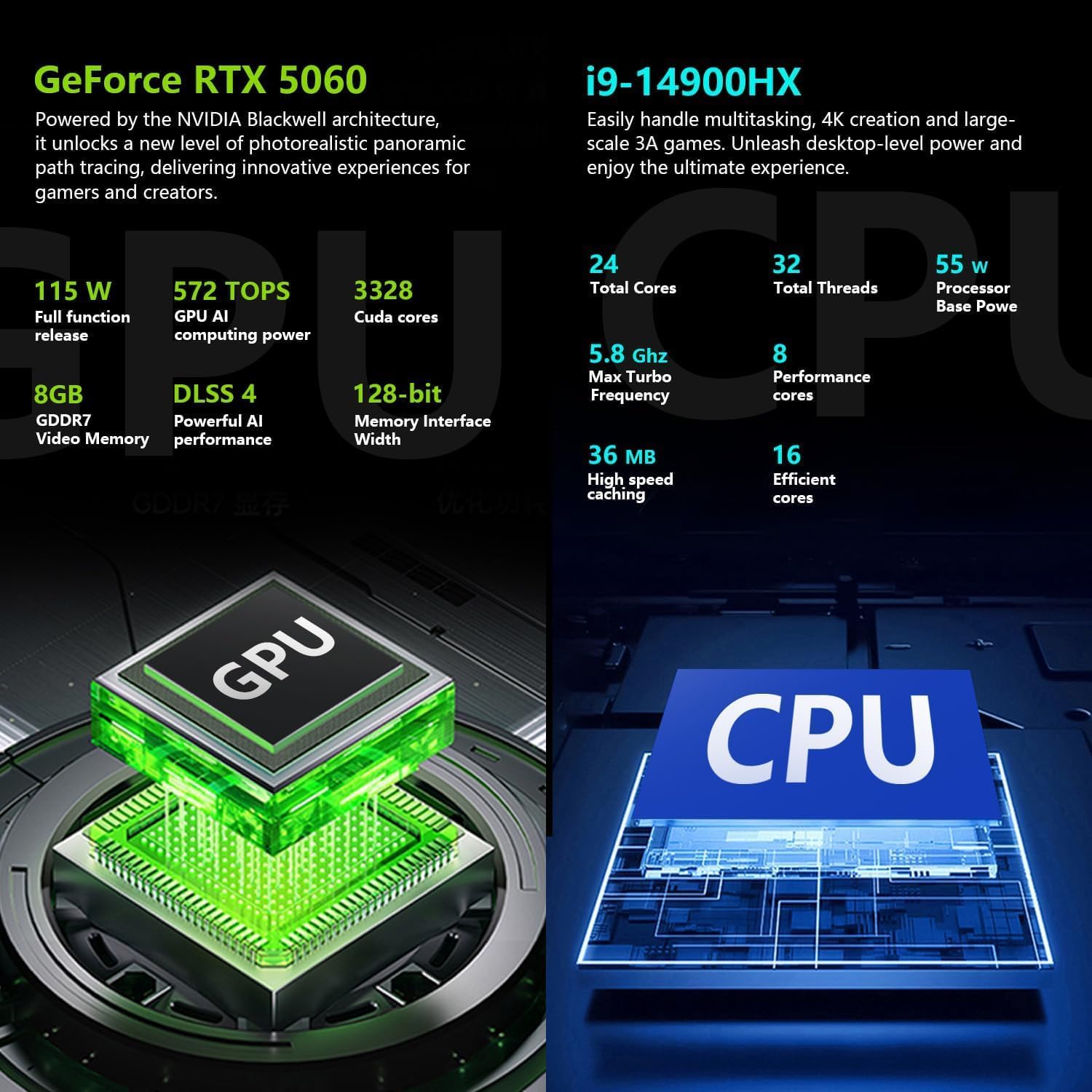 Thunderobot Radiant 16 Gaming Laptop, 16' QHD+ 300Hz 2.5K Display, Core i9-14900HX, GeForce RTX 5060, 32GB DDR5 RAM, 1TB SSD, RGB Backlit Keyboard, Wi-Fi 6, Win 11 Home