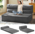 JUIKURY Folding Sofa Bed, Convertible Sleeper Chair with Pilow Foldable Matress, 2 in 1 Pull Out Loveseat Sofa Portable Fold Out Chair Bed Floor Couch Lounge for Living Room (Grey, Twin-41Inch)