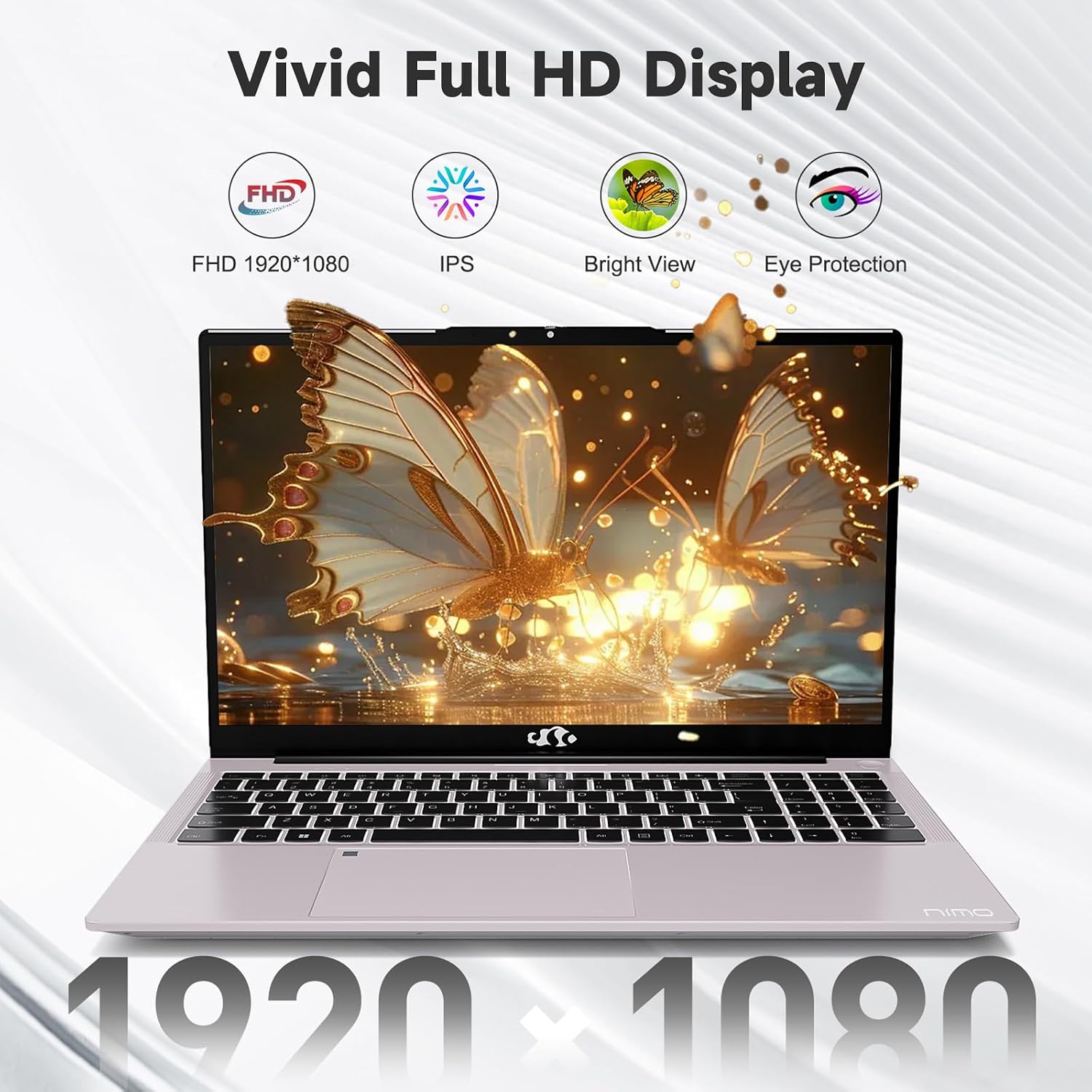 NIMO 15.6' FHD IPS Laptop, Core i3-1215U(Beats i5-1135G7, Matches i7-1165G7), 8GB RAM 256GB SSD, Backlit Keyboard, Fingerprint Reader, WiFi 6, Thin & Lightweight Laptop for Students, Home & Business