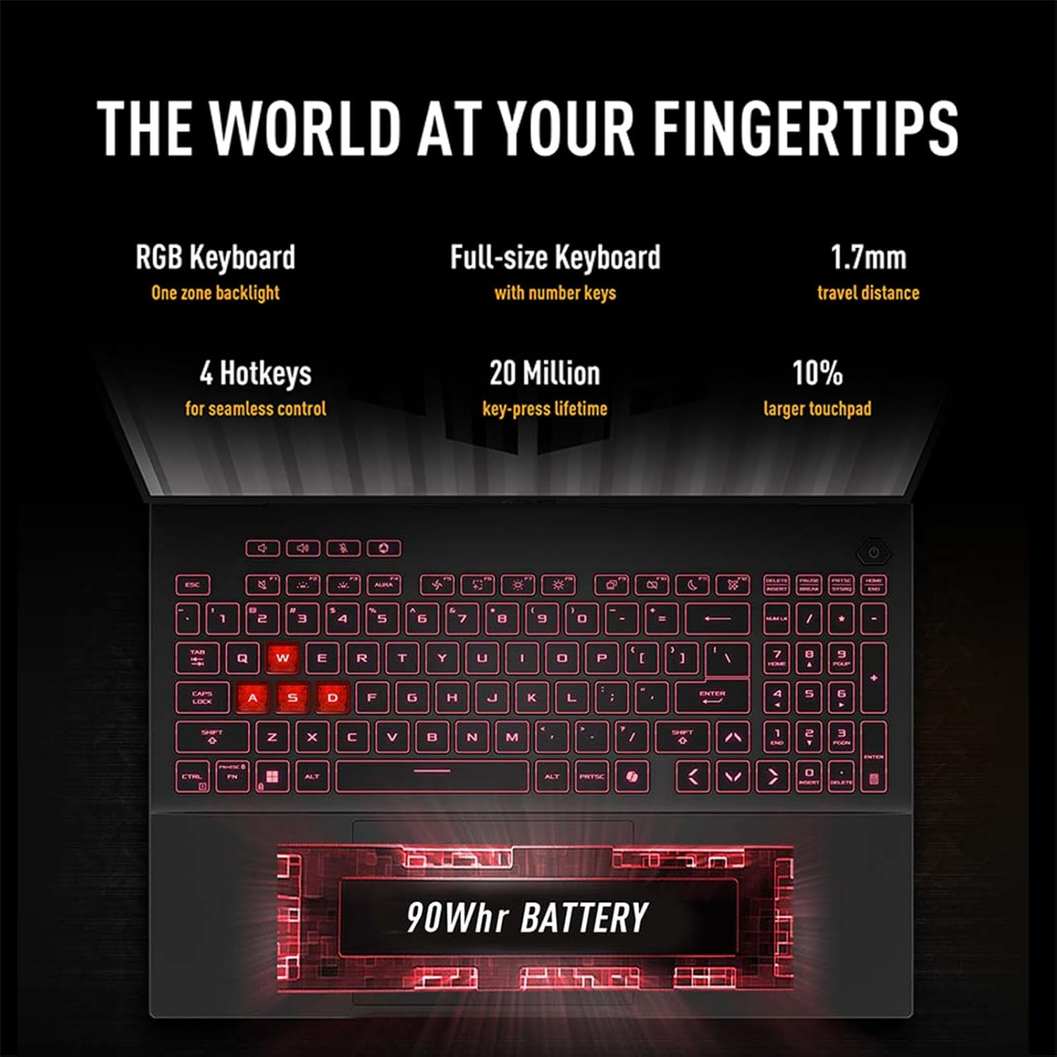 ASUS TUF F16 Gaming Laptop RTX 5060 - Intel Core i7-14650HX - 16inch FHD+ Display 165Hz - RGB Backlit Keyboard - 64GB DDR5 RAM - 4TB PCIe SSD - Windows 11 - Thunderbolt4 - HDMI Cable