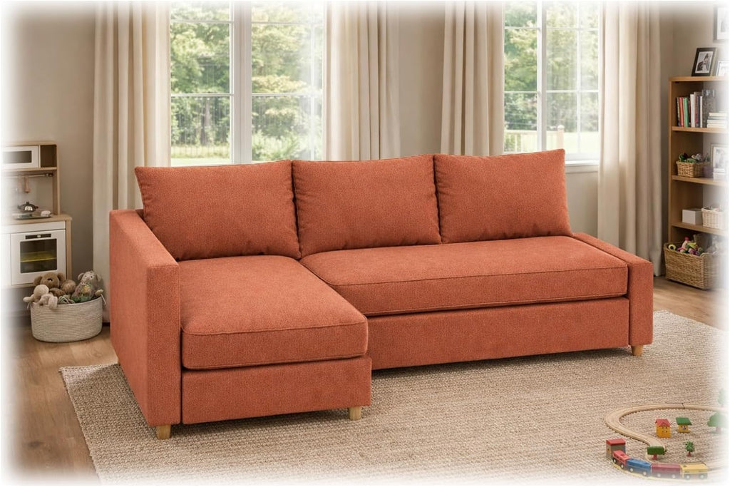 Durable Polyester Flax Friheten Sleeper Sofa Cover Replacement is Compatible with IKEA Friheten Sofa Bed, Or Corner, Or Sectional Slipcover. Sofa Cover Only (50% Thicker Rust Right)