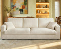 Welzona Corduroy Sofa Couch, 101' Comfy Couches for Living Room, Beige | 24' Extra Deep Seat, Tool-Free Sofas, All-Wood Loveseat, 2 Pillows Included, 850lbs Load-bearing