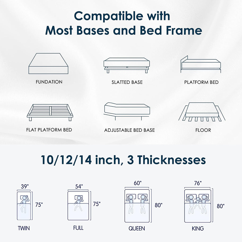 10 Inch Mattress Twin Size, Gel Memory Foam Mattress for Cooling, Medium Firm Pressure Relief, CertiPUR-US Certified, with Removable Cover