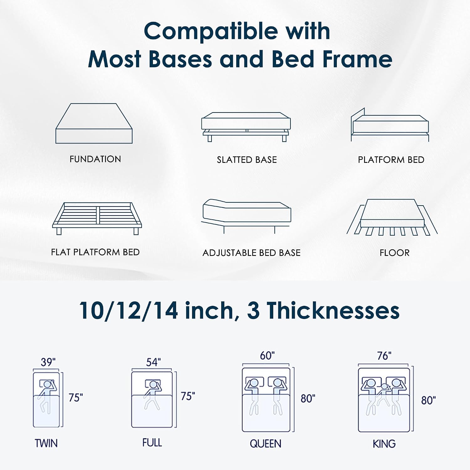 10 Inch Mattress Queen Size, Gel Memory Foam Mattress for Cooling, Medium Firm Pressure Relief, CertiPUR-US Certified, with Removable Cover