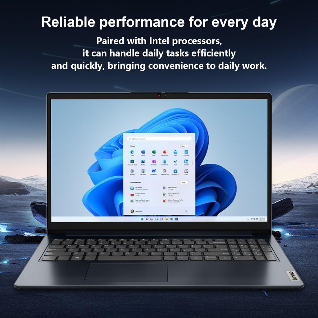 Lenovo IdeaPad 1i Laptop, 15.6' FHD Touchscreen, Intel Core i5-1235U Processor, 24GB RAM, 1TB SSD, Webcam, HDMI, Wi-Fi 6, Windows 11 Home, Blue (Renewed)